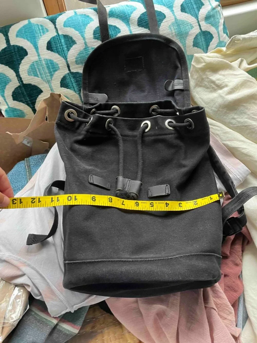 Sandqvist Stig Black Canvas Backpack Mini Size